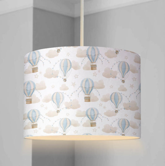 Multiple Hot Air Balloons, Blue - Lampshade