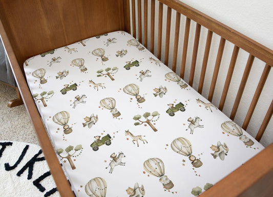 Hot Air Balloons With Safari Animals - Bedding
