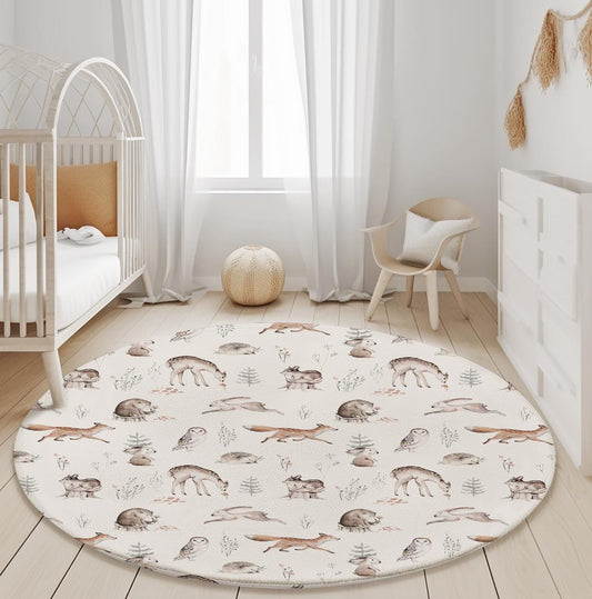 Woodland Hedgehog - Round Rug