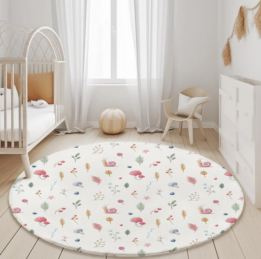 Watercolour Snails & Woodland Mushroom - Rug