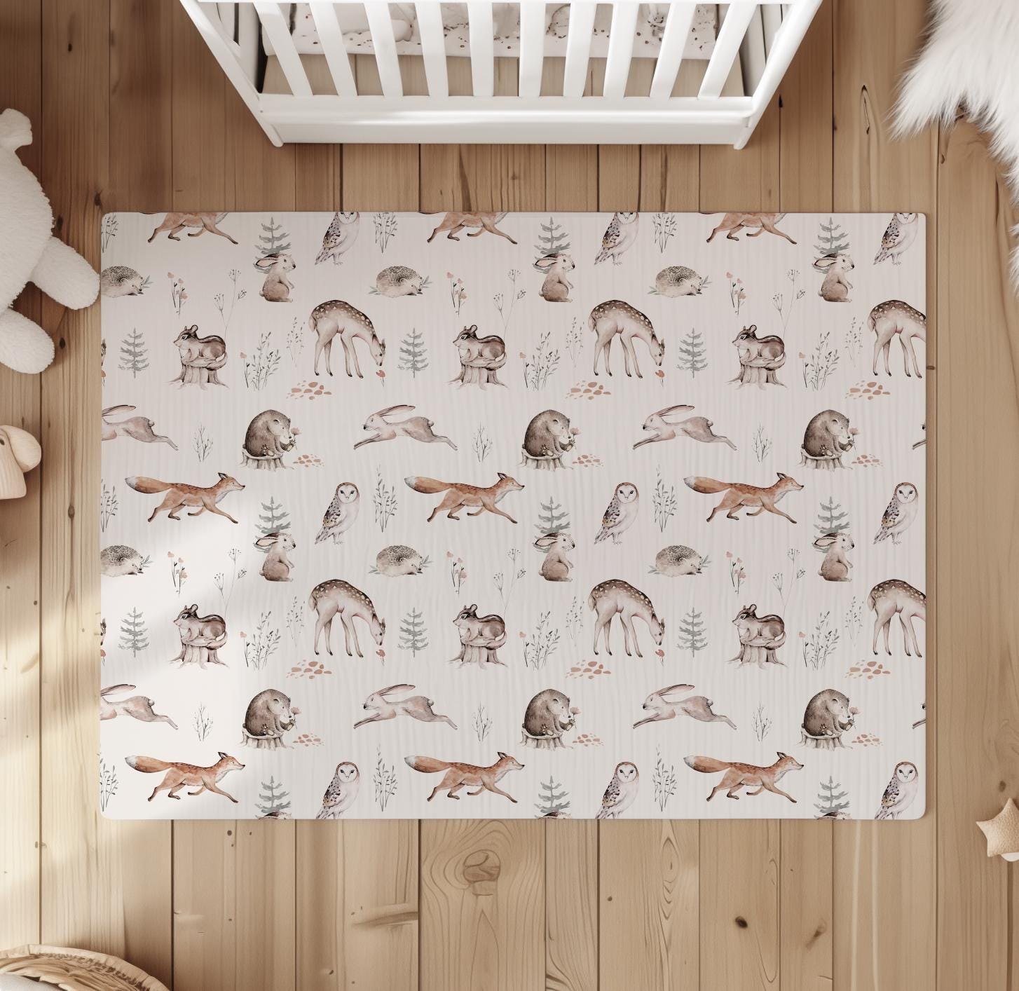 Woodland Hedgehog Animals - Rug