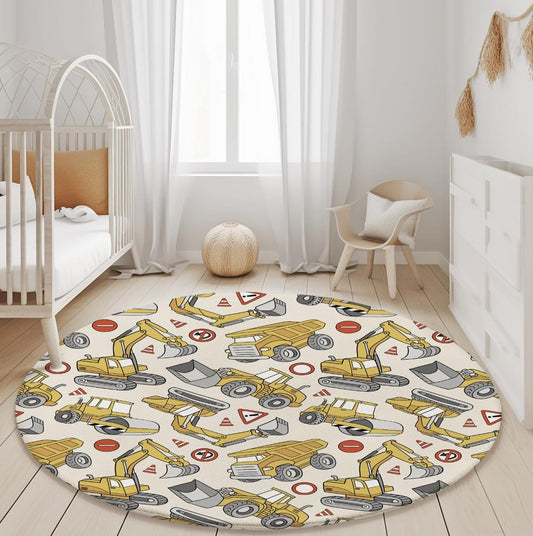 JCB, Yellow Trucks and Diggers - Rug