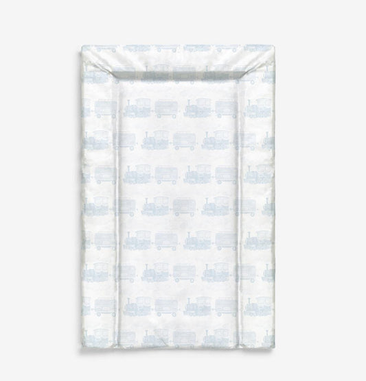 Vintage Train, Blue - Baby Changing Mat