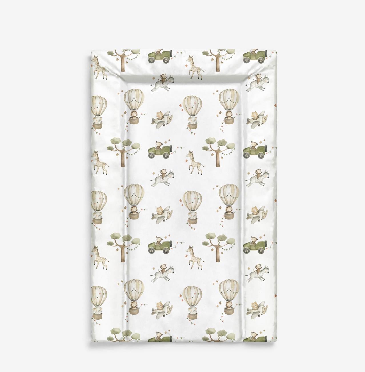 Hot Air Balloons with Safari Animals - Baby Changing Mat
