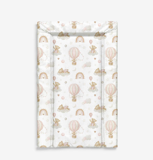 Pink Hot Air Balloons with Rainbows & Bears - Baby Changing Mat