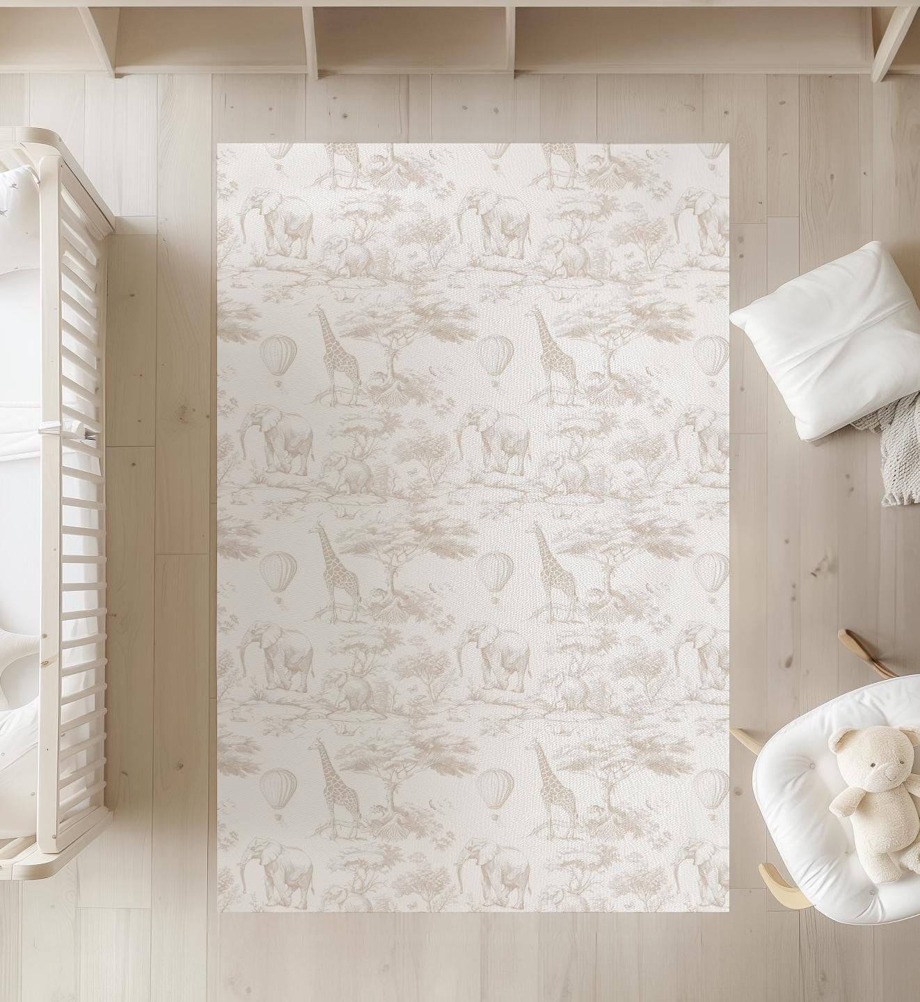 Safari Chinoiserie Toile de Jouy, Beige - Rug