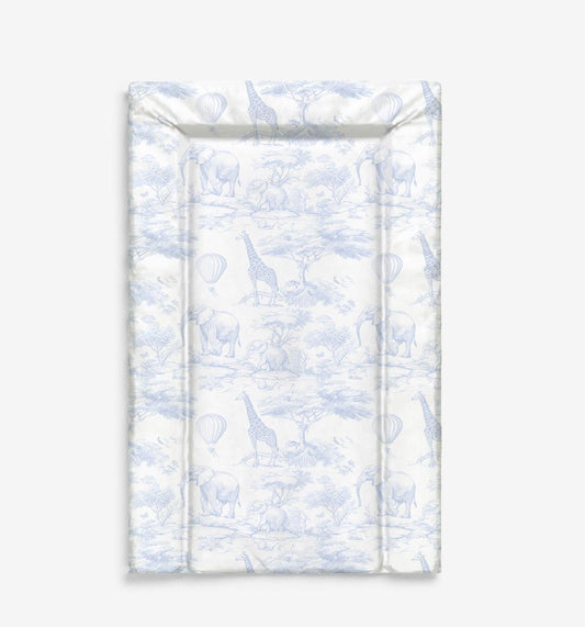 Chinoiserie Toile de Jouy Safari, Blue - Baby Changing Mat
