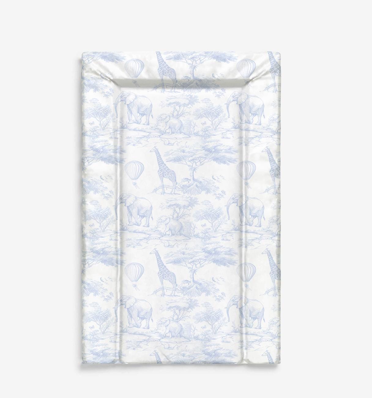Chinoiserie Toile de Jouy Safari, Blue - Baby Changing Mat