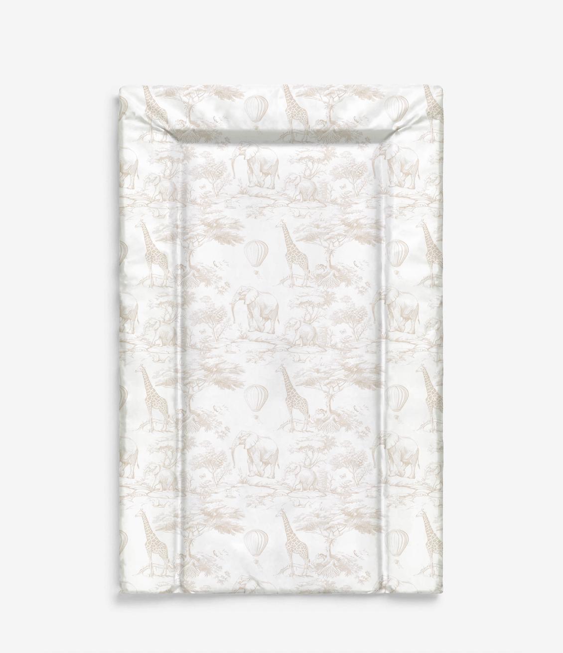 Chinoiserie Toile de Jouy Safari, Beige - Baby Changing Mat