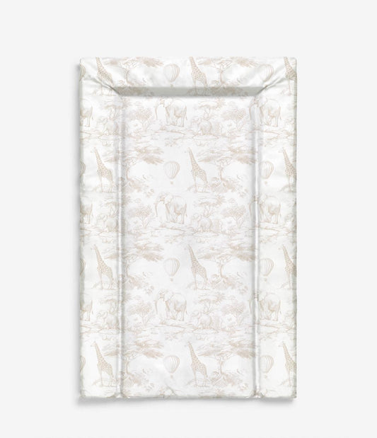 Chinoiserie Toile de Jouy Safari, Beige - Baby Changing Mat