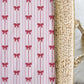 Pink Stripes with Bows - Baby Moses Basket Changing Mat (70x30cm)