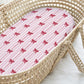 Pink Stripes with Bows - Baby Moses Basket Changing Mat (70x30cm)