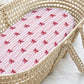 Pink Stripes with Bows - Baby Moses Basket Changing Mat (70x30cm)