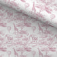 100% Cotton Fabric, Chinoiserie Toile de Jouy Safari - Deep Pink, Fabric, Baby Nursery Fabric, Quilting Fabric, 147cm Wide, Meter