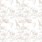 100% Cotton Fabric, Chinoiserie Toile de Jouy Safari - Beige, Fabric, Baby Nursery Fabric, Quilting Fabric, 147cm Wide, Meter
