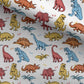 100% Cotton Fabric, Colourful Dinosaurs, Fabric, Baby Nursery Fabric, Quilting Fabric, 147cm Wide, Meter