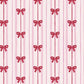 100% Cotton Fabric, Pink Stripes & Red Bows, Fabric, Baby Nursery Fabric, Quilting Fabric, 147cm Wide, Meter