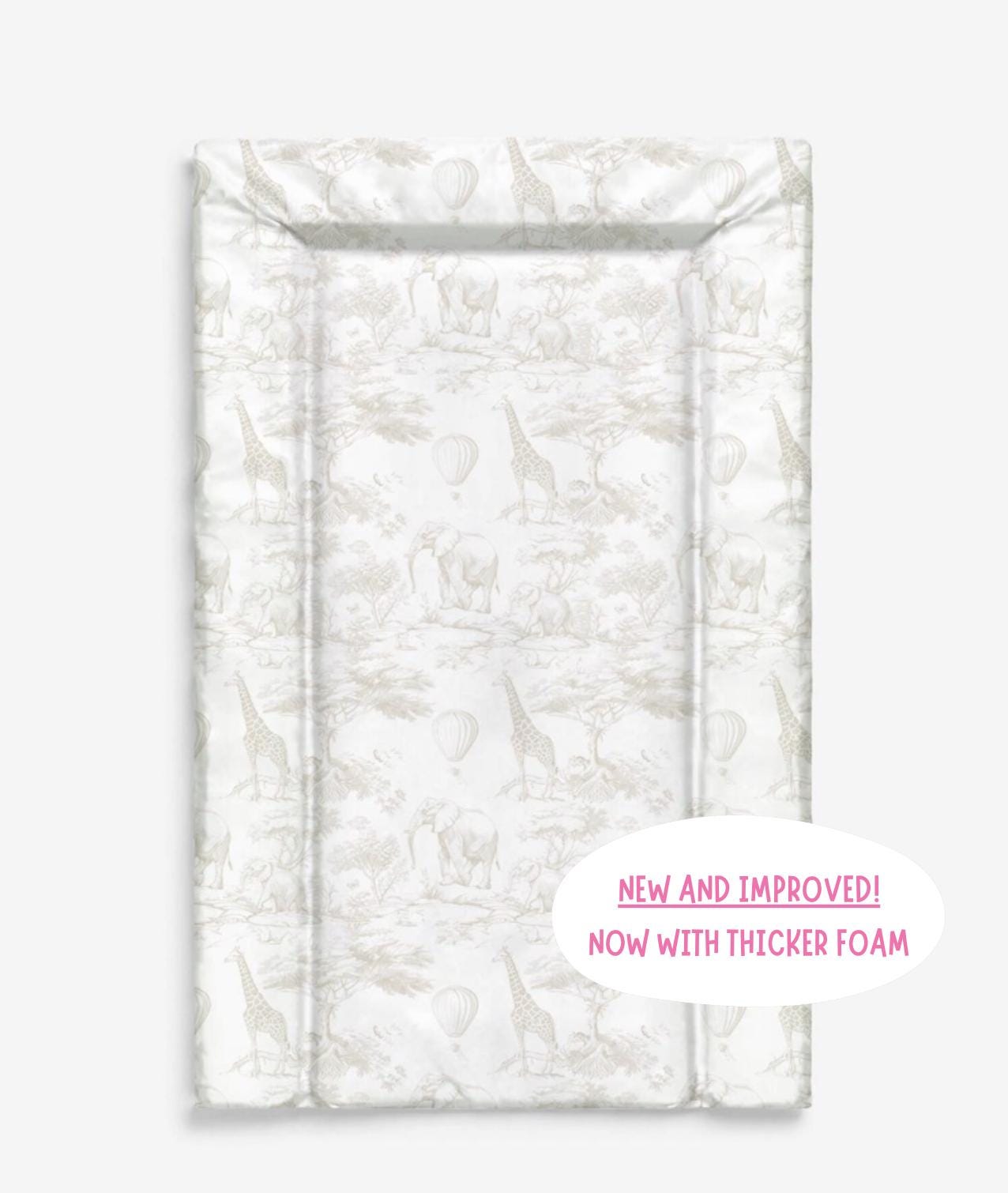Chinoiserie Toile de Jouy Safari, Beige - Baby Changing Mat