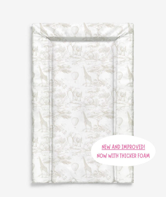 Chinoiserie Toile de Jouy Safari, Beige - Baby Changing Mat