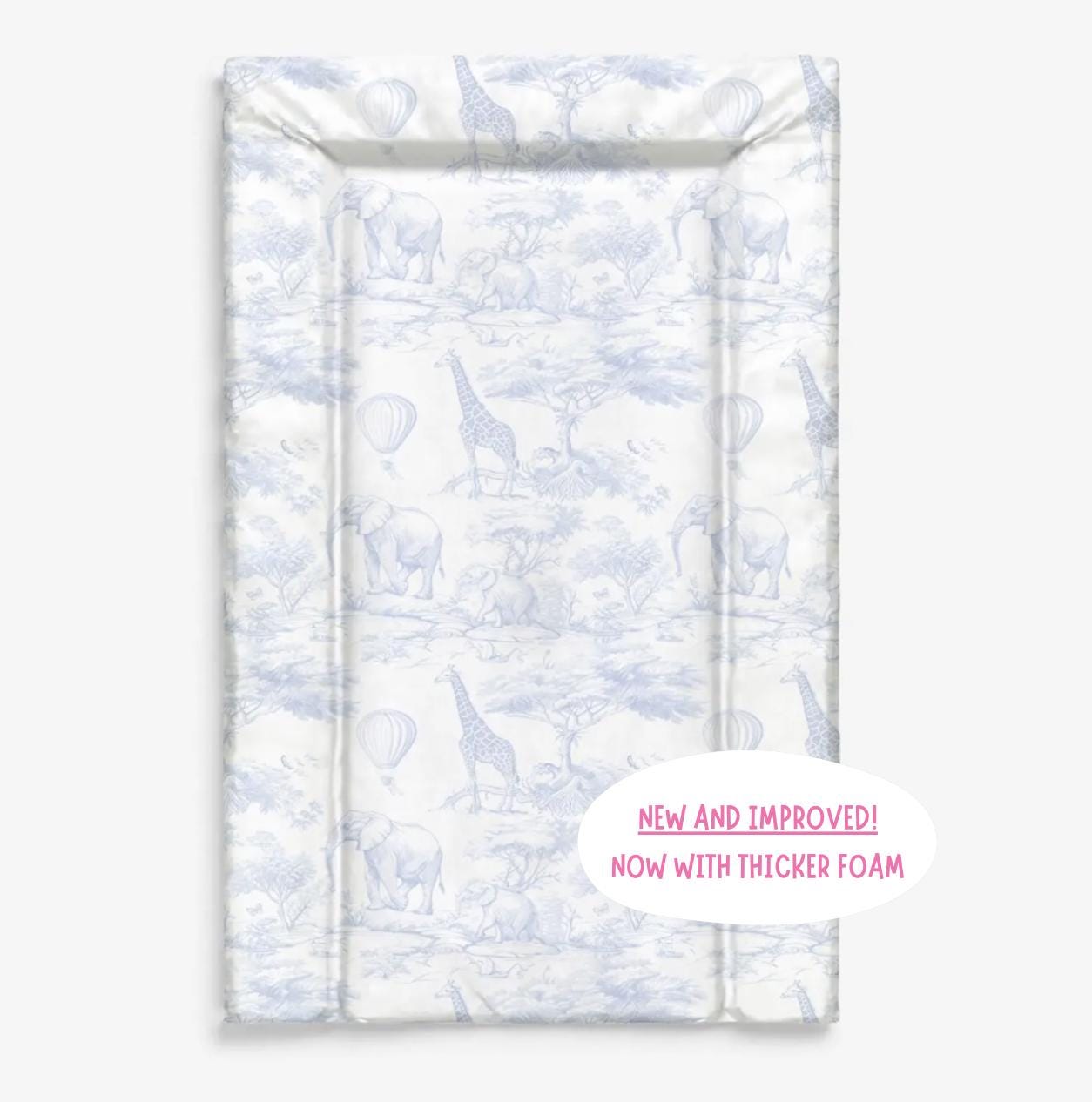 Chinoiserie Toile de Jouy Safari, Blue - Baby Changing Mat