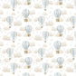 100% Cotton Fabric, Multiple Hot Air Balloon, BLUE, Fabric, Baby Nursery Fabric, Quilting Fabric, 147cm Wide, Meter