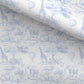 100% Cotton Fabric, Chinoiserie Toile de Jouy Safari - Blue, Fabric, Baby Nursery Fabric, Quilting Fabric, 147cm Wide, Meter