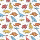 100% Cotton Fabric, Colourful Dinosaurs, Fabric, Baby Nursery Fabric, Quilting Fabric, 147cm Wide, Meter