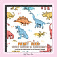 100% Cotton Fabric, Colourful Dinosaurs, Fabric, Baby Nursery Fabric, Quilting Fabric, 147cm Wide, Meter
