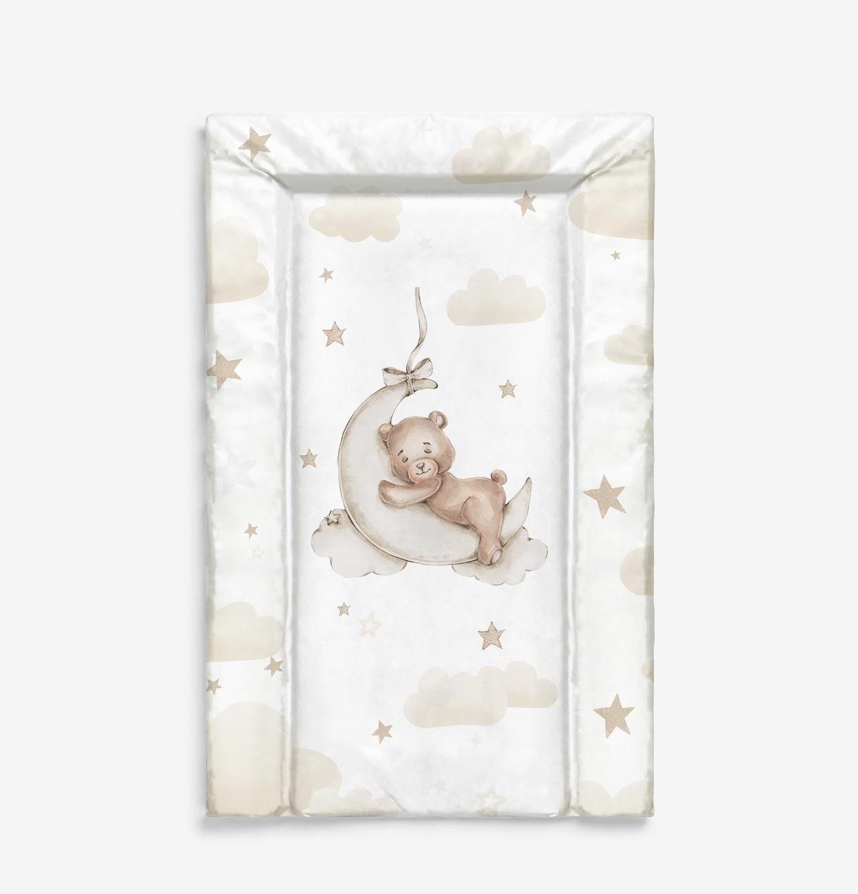 Bear on Clouds, Beige - Baby Changing Mat