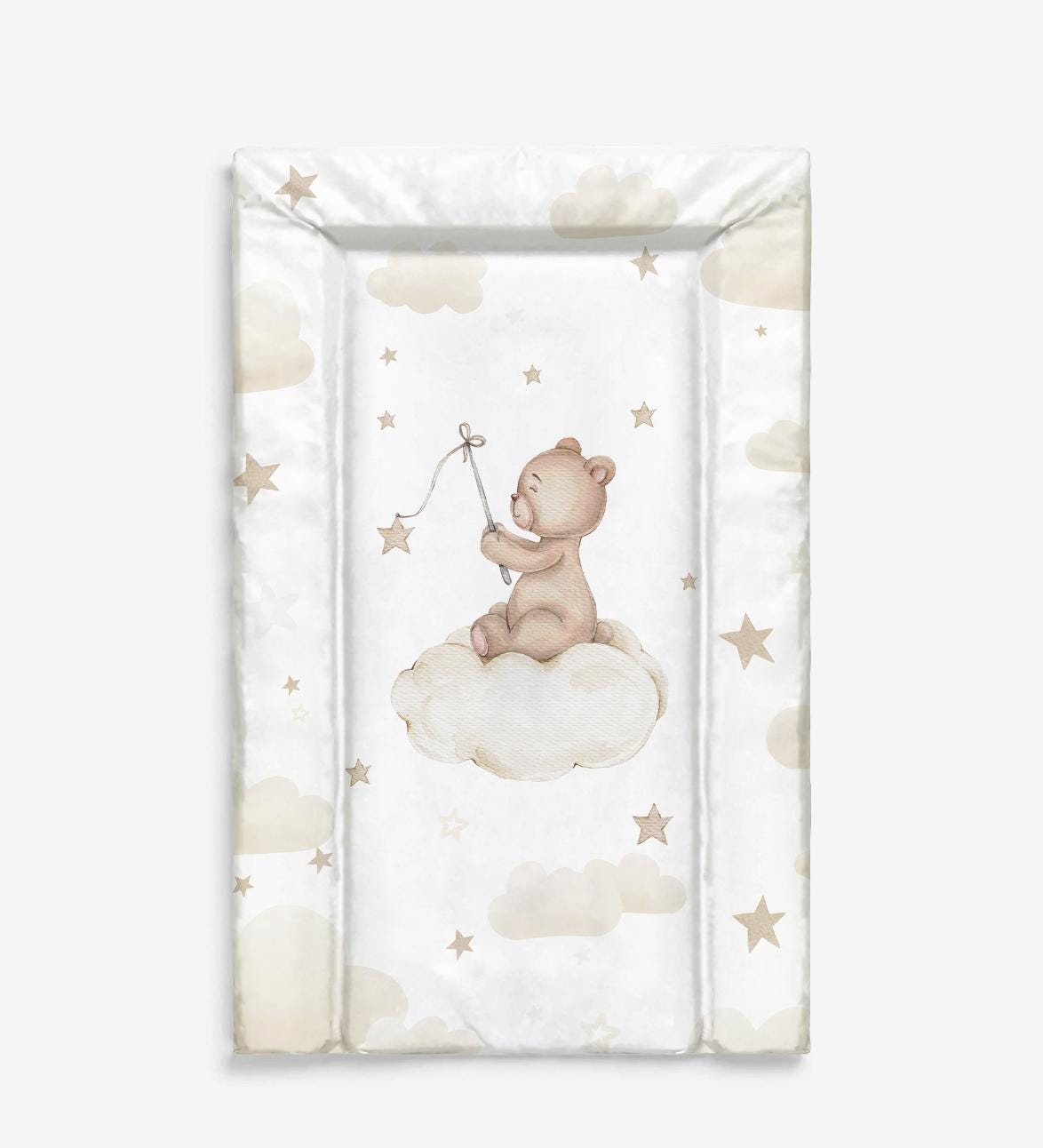 Bear on Clouds, Beige - Baby Changing Mat
