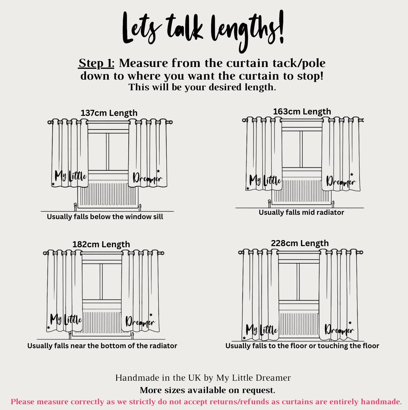 Watercolour Flower Curtains - Curtains (Standard or Blackout)