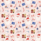 100% Cotton Fabric, Christmas - Jolly Pink, Santa, Presents, Fabric, Quilting Fabric, 147cm Wide, Meter, Festive fabric