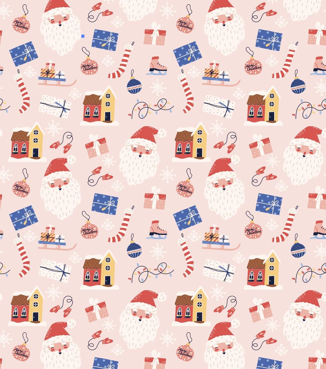 100% Cotton Fabric, Christmas - Jolly Pink, Santa, Presents, Fabric, Quilting Fabric, 147cm Wide, Meter, Festive fabric