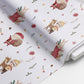 100% Cotton Fabric, Christmas - Watercolour Santa, Presents, Fabric, Quilting Fabric, 147cm Wide, Meter, Festive fabric