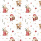 100% Cotton Fabric, Christmas - Watercolour Santa, Presents, Fabric, Quilting Fabric, 147cm Wide, Meter, Festive fabric