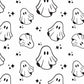 100% Cotton Fabric, Ghosts - Monochrome, Halloween, Ghosts, Fabric, Quilting Fabric, 147cm Wide, Meter, Halloween fabric