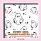100% Cotton Fabric, Ghosts - Monochrome, Halloween, Ghosts, Fabric, Quilting Fabric, 147cm Wide, Meter, Halloween fabric