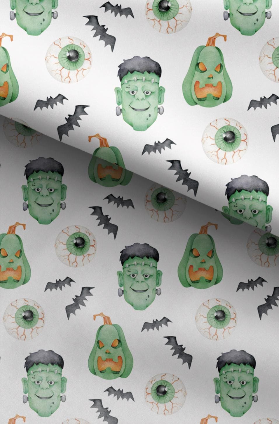 100% Cotton Fabric, Frankenstein, Halloween, Pumpkins, Fabric, Quilting Fabric, 147cm Wide, Meter, Halloween fabric