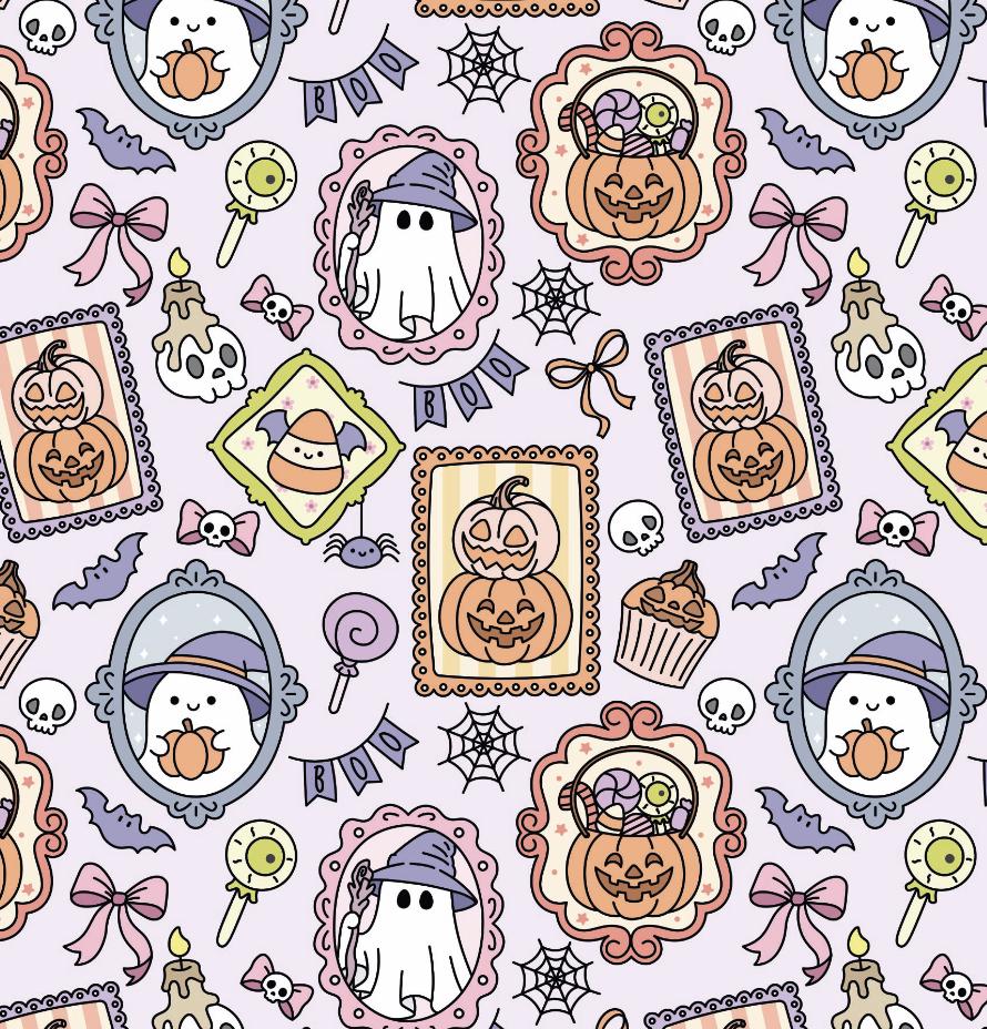 100% Cotton Fabric, Halloween - Frames JLR, Halloween, Ghosts, Fabric, Quilting Fabric, 147cm Wide, Meter, Halloween fabric
