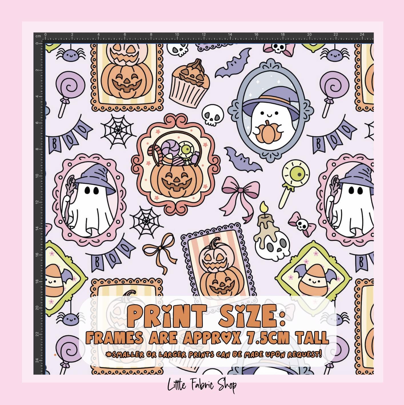 100% Cotton Fabric, Halloween - Frames JLR, Halloween, Ghosts, Fabric, Quilting Fabric, 147cm Wide, Meter, Halloween fabric