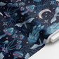 100% Cotton Fabric, Crystals - Blue, Dark Woodland Magical Fabric, Quilting Fabric, 147cm Wide, Meter, Magical fabric