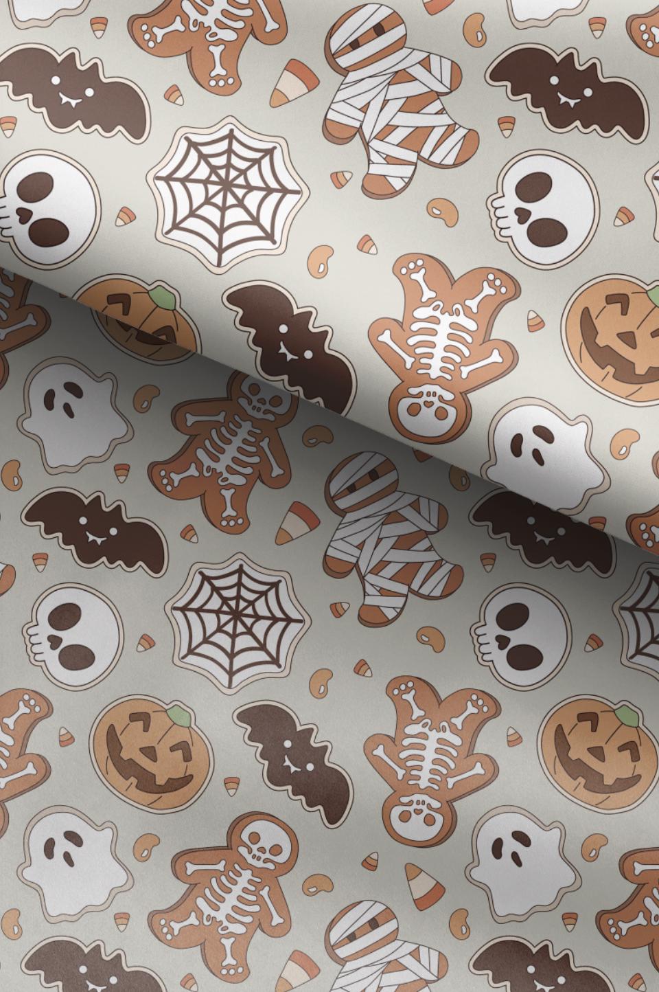 100% Cotton Fabric, Ghosts - Orange Fabric, Quilting Fabric, 147cm Wide, Meter, Halloween, Ghosts, Pumpkins fabric