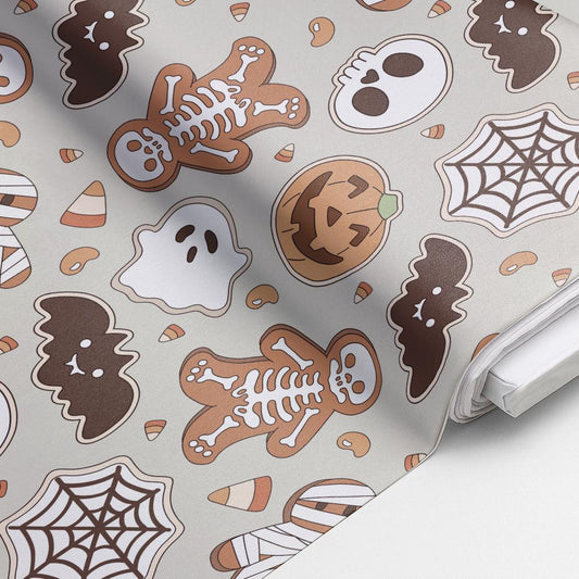 100% Cotton Fabric, Ghosts - Orange Fabric, Quilting Fabric, 147cm Wide, Meter, Halloween, Ghosts, Pumpkins fabric