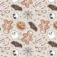 100% Cotton Fabric, Ghosts - Orange Fabric, Quilting Fabric, 147cm Wide, Meter, Halloween, Ghosts, Pumpkins fabric