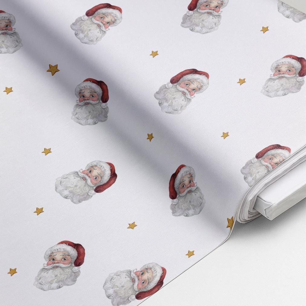 100% Cotton Fabric, Santa - Realistic Fabric, Quilting Fabric, 147cm Wide, Meter, Santa Claus, Magical Festive Christmas fabric