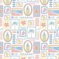 100% Cotton Fabric, Frames - Summer Fabric, Quilting Fabric, 147cm Wide, Meter, Modern Frames, Summer Frame Fabric