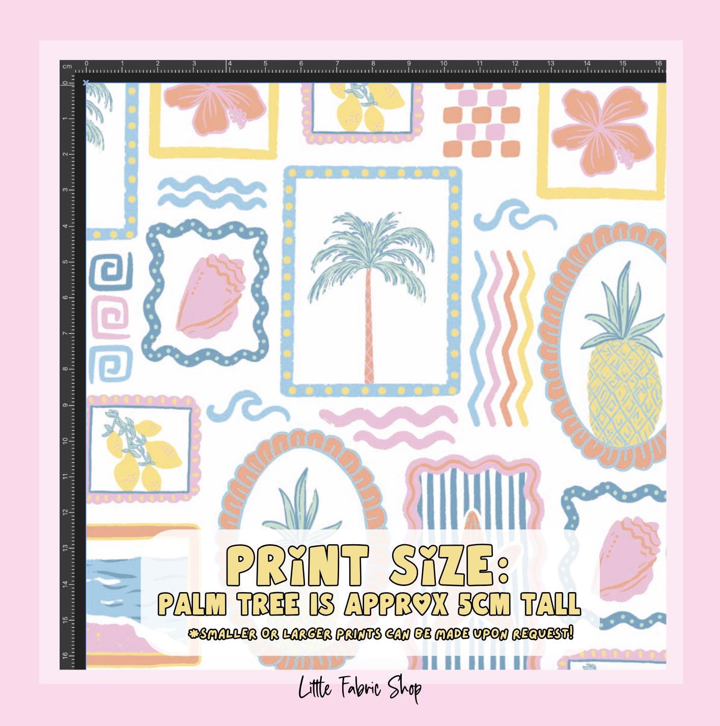 100% Cotton Fabric, Frames - Summer Fabric, Quilting Fabric, 147cm Wide, Meter, Modern Frames, Summer Frame Fabric