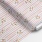 100% Cotton Fabric, Stripes - Floral Pink Fabric, Quilting Fabric, 147cm Wide, Meter, Flower, Stripes, Pretty Pink Peach Fabric
