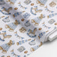 100% Cotton Fabric, Vintage Bear - Blue, Fabric, Quilting Fabric, 147cm Wide, Meter, Vintage Rocking Horse Fabric