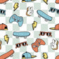 100% Cotton Fabric, Checkered - Skater Boy, Fabric, Quilting Fabric, 147cm Wide, Meter, Skater, Playstation, Fabric